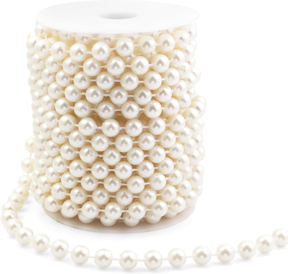 Pearls String Beads 33 Feet Crafts Faux Pearl Roll for Christmas Garland Flowers Wedding Party