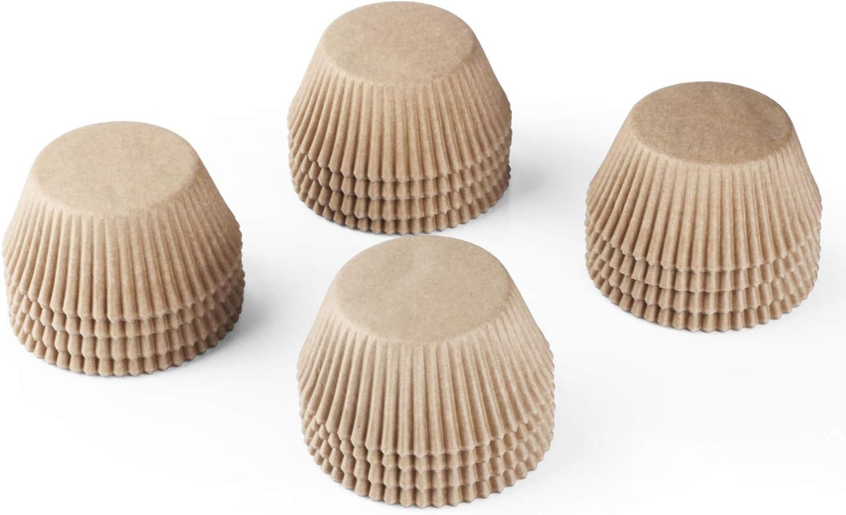 Caperci Standard Natural Cupcake Liners 500 Count, No Smell, Grease-Proof Paper Muffin Liners