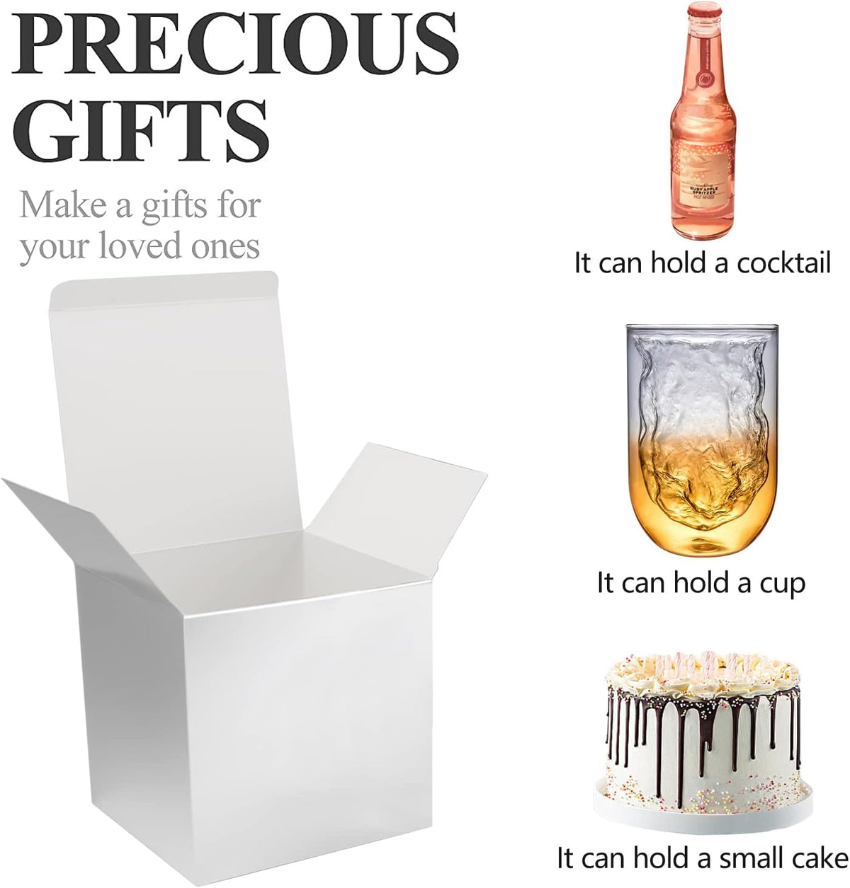 COTOPHER Small Gift Boxes 25 Pack 6x6x6 inches Silver Gift Boxes with Lids for Gifts, Crafting