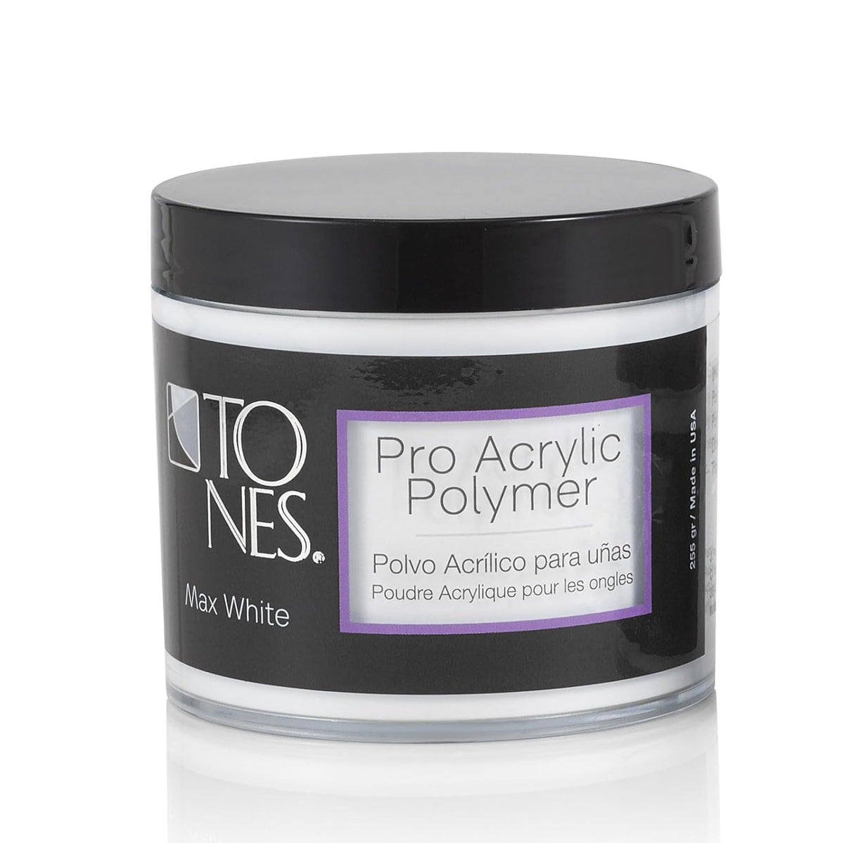 Tones Pro Acrylic Nail Powder, Max White (Creamy, Soft Off-White), (8.5 Fl Oz) - Long-Lasting &