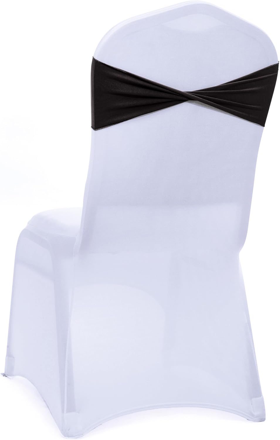 MDS Pack of 50 Spandex Chair Sashes Bows Elastic Stretch Dining Chair Bands Ties Without Slider
