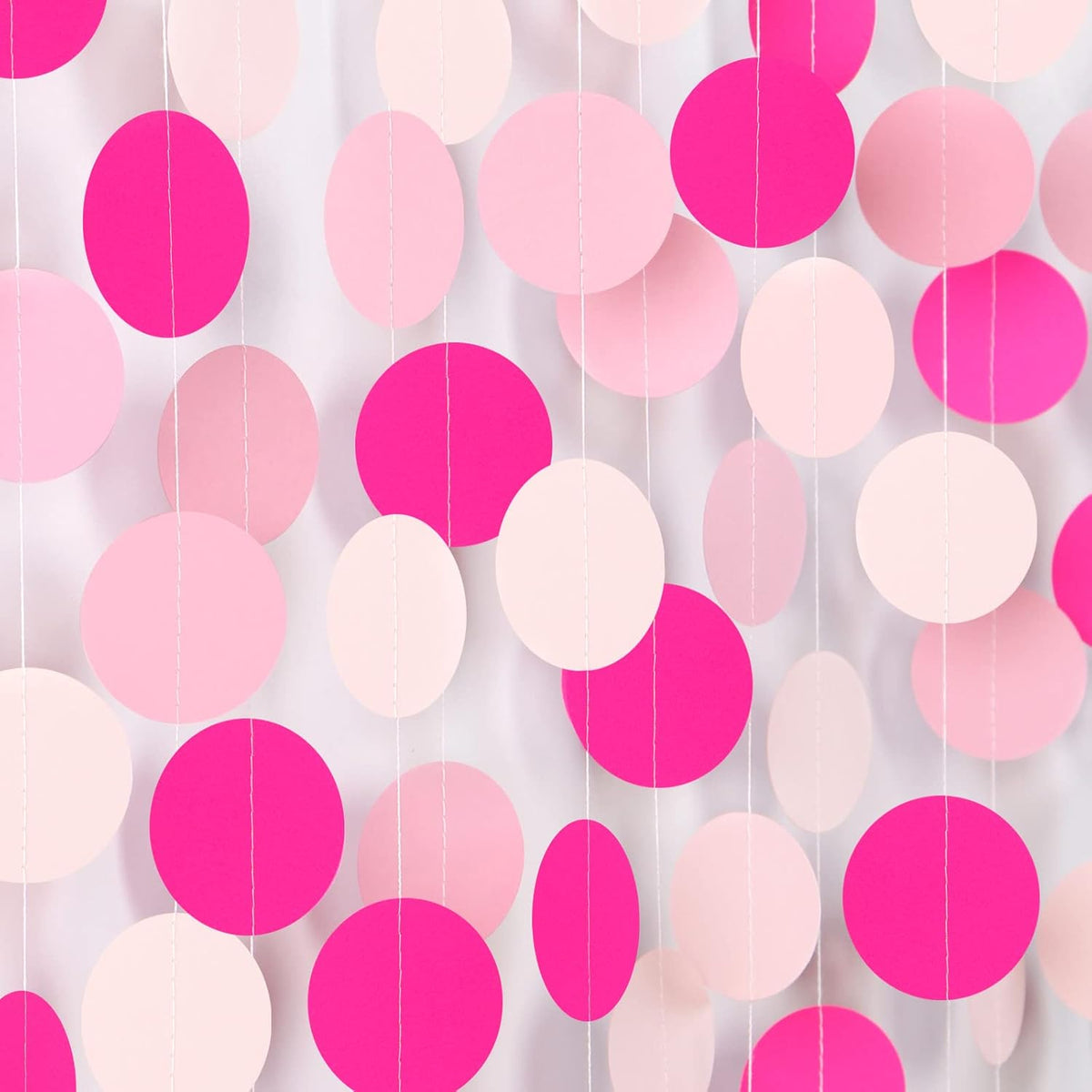 Hot-Pink Party-Decorations Paper-Garland Streamers Banner - 52Ft Girl Birthday Flamingo Baby Shower