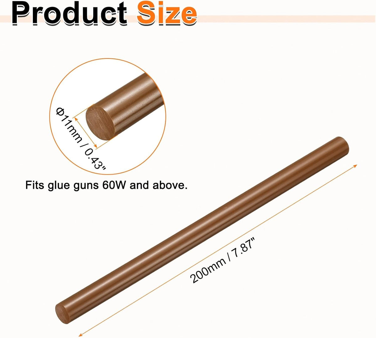 HARFINGTON 10pcs Hot Glue Sticks 0.43" Dia x 7.87" Long EVA Mini Hot Melt Adhesive Glue Stick for