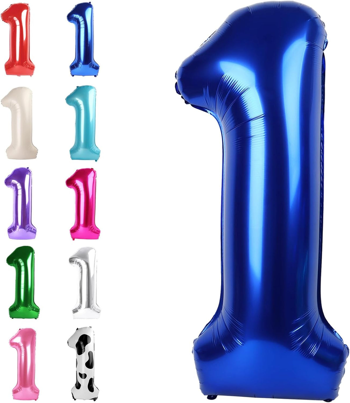 Night Blue Number 1 Balloon 40 inch, Number 1 Birthday Balloons for Boy Girl, Night Blue Foil One