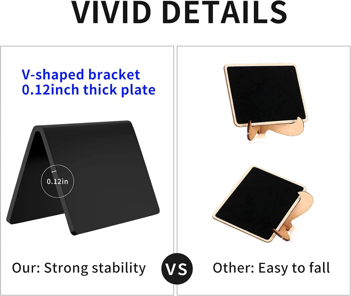 AITEE Mini Tabletop Chalkboard Signs - 10 Pack Acrylic Mini Chalkboards for Food, Weddings