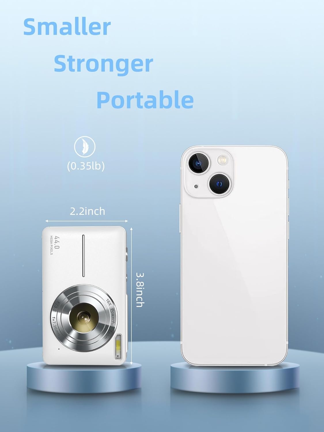 Digital Camera for Kids and Starters, FHD 1080P Point and Shoot Camera with 32GB Card 16X Zoom Anti
