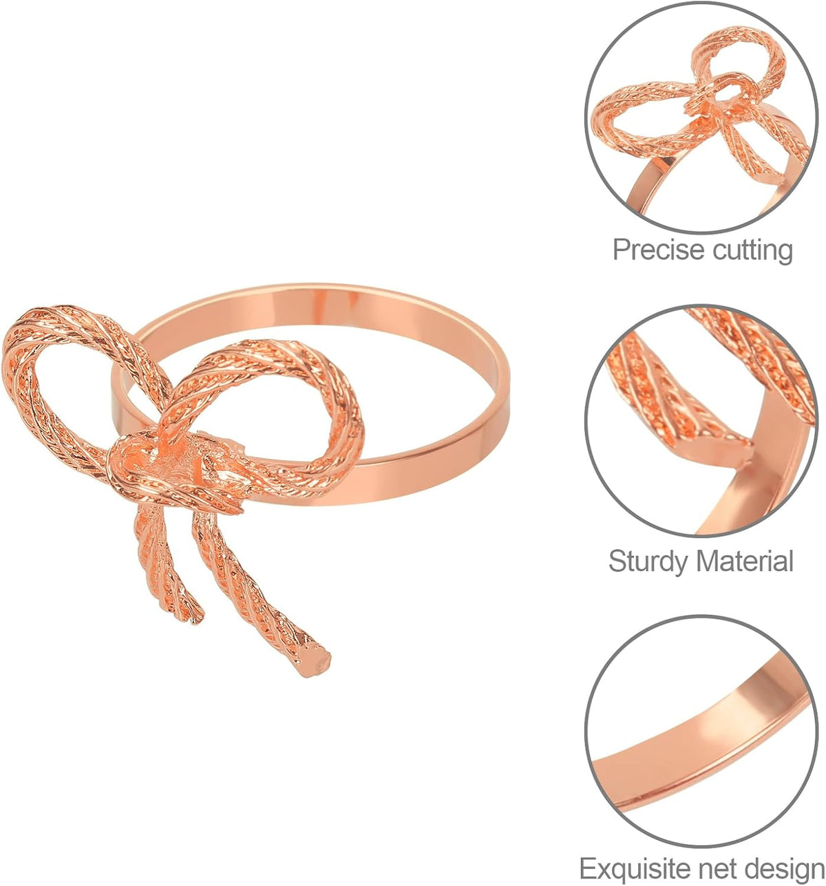 Pack of 12 Napkin Rings Alloy Hollow Out Flower Napkin Holder Dinning Table Napkin Ring for Dinner