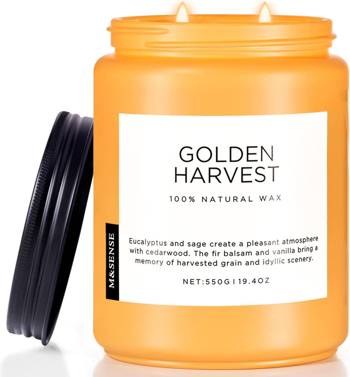 M&SENSE Fall Harvest Scented Candles, 19.4oz 110 Hours Large Natural Soy Long Lasting Slow Burning