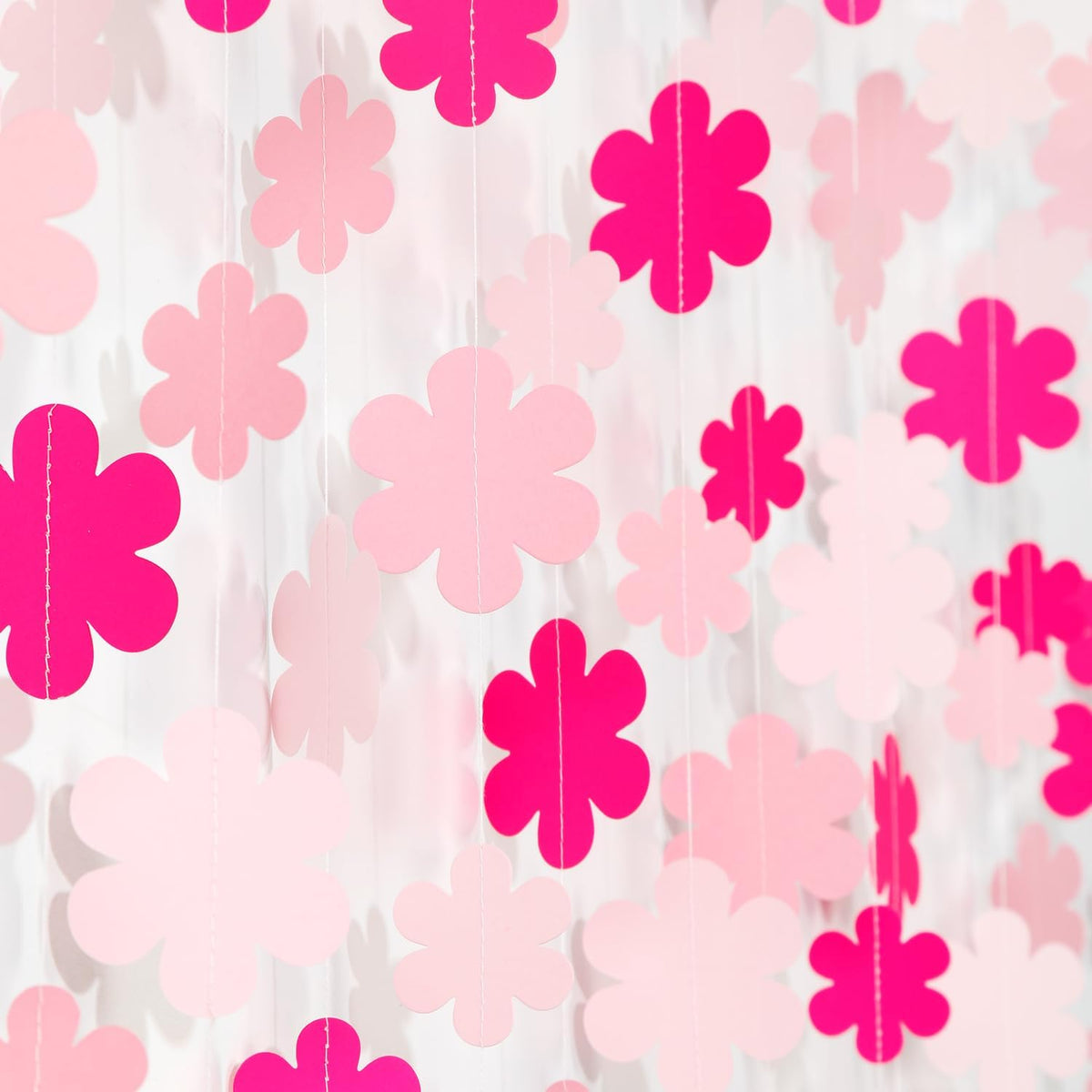 Pink Party-Decorations Streamers-Garland - 52ft Flower Hanging Paper Banner, Birthday Baby Bridal