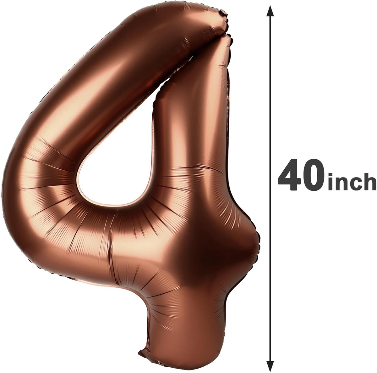 40 Inch Dark Brown Large Number 4 Birthday Balloon, Giant Number Four 14 24 34 40 44 Balloons