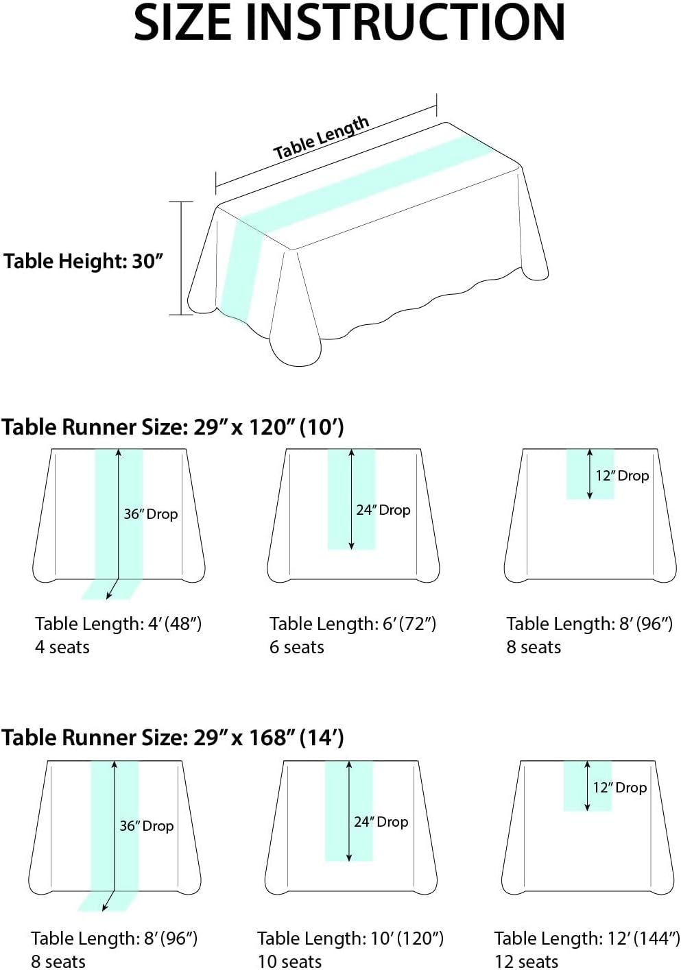 Ling's Moment Sheer Chiffon Table Cloth & Runner Set for 3x4ft Rectangle Table Decor in Dusty Rose