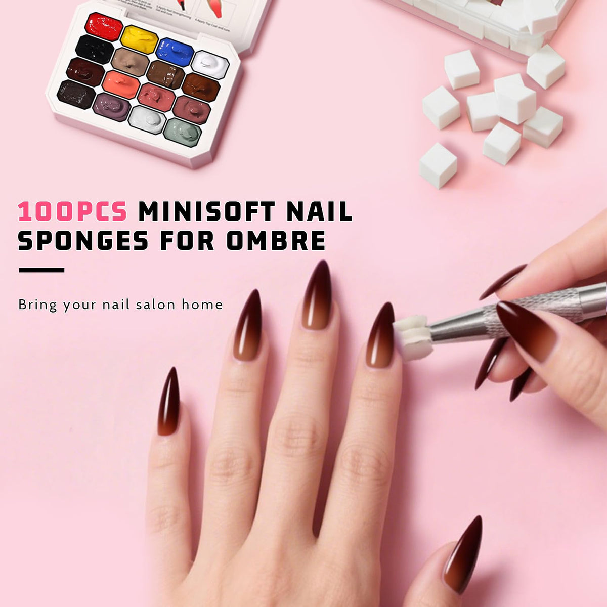 Sponge Pat Paint Nail Gel, Ombre Nails Gradient Gel Nail Blush Blooming Aura Nails Drawing Stripper