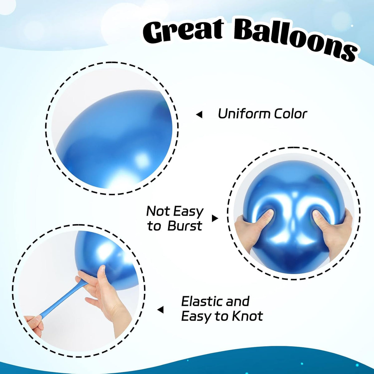 60pcs Blue and Silver Balloons 12inch with Navy Blue Pastel Blue Silver Confetti Balloons for