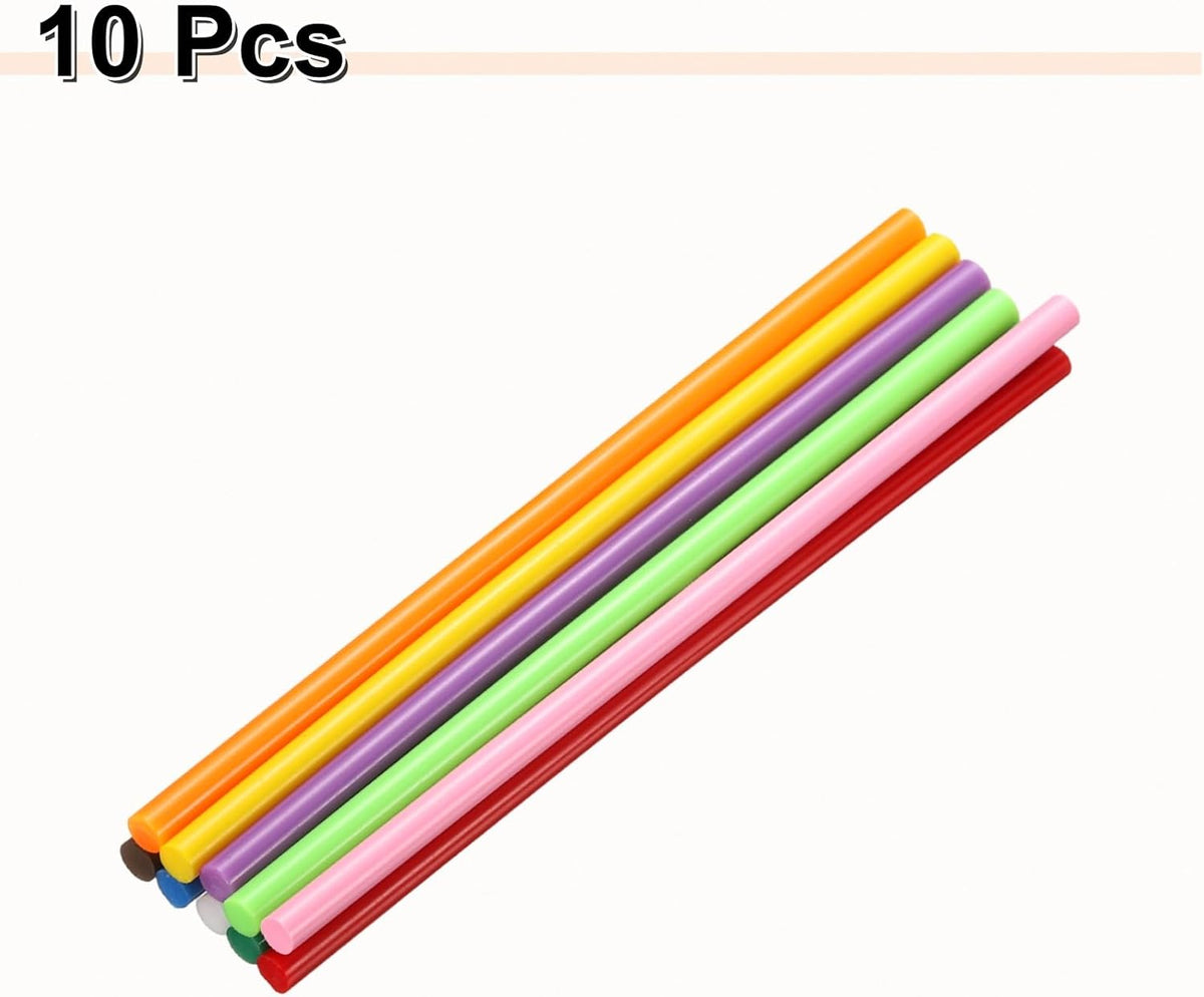 HARFINGTON 10pcs Hot Glue Sticks 0.28" Dia x 7.87" Long EVA Mini Hot Melt Adhesive Glue Stick for