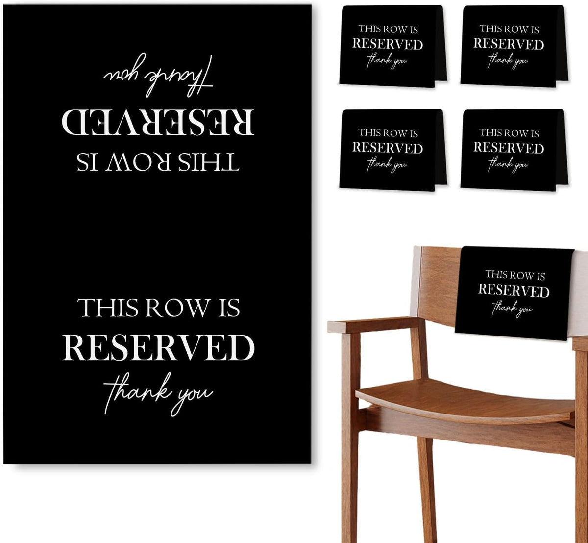 Reserved Seating Chair Signs, This Row Is Reserved Pew Cloths Seating Placeholder for Church Pews