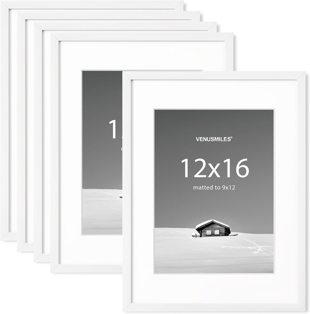 12x16 inch Picture Frame, 12x16 Photo Frames with 8.5x11 Removable Mat - High Definition Plexiglass
