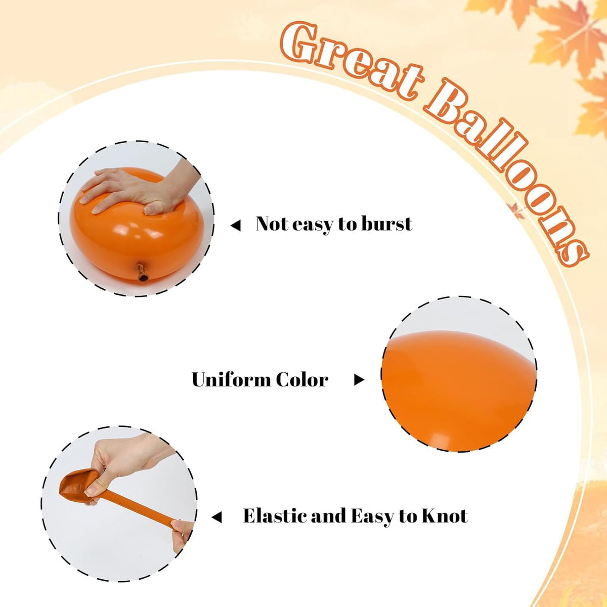 60pcs Fall Balloons Thanksgiving Balloons 12inch with Burnt Orange Brown Mustard Yellow Sand White