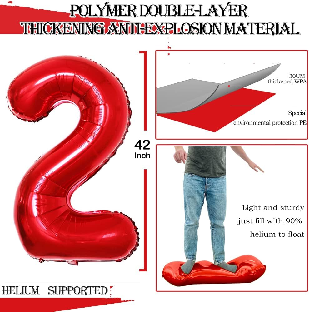 GOER Number 20 Balloons for 20th Birthday Party Decorations,42 Inch Jumbo Foil Helium Balloons for