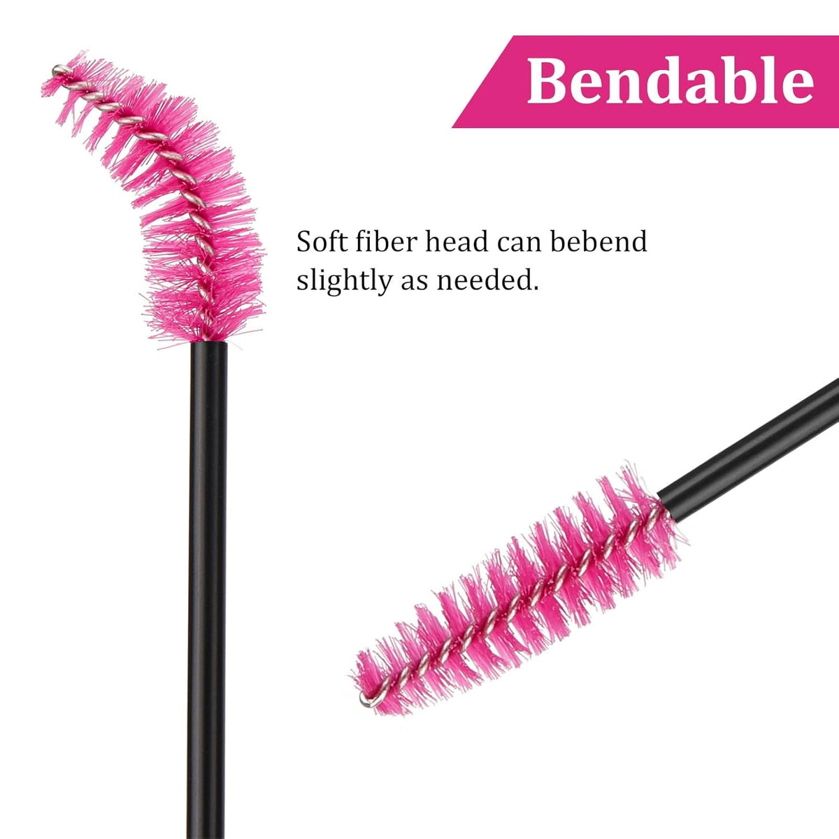 BTYMS 500 Pieces Disposable Mascara Wands Eyelash Brush Brow Brushes Applicators Lash Spoolies for