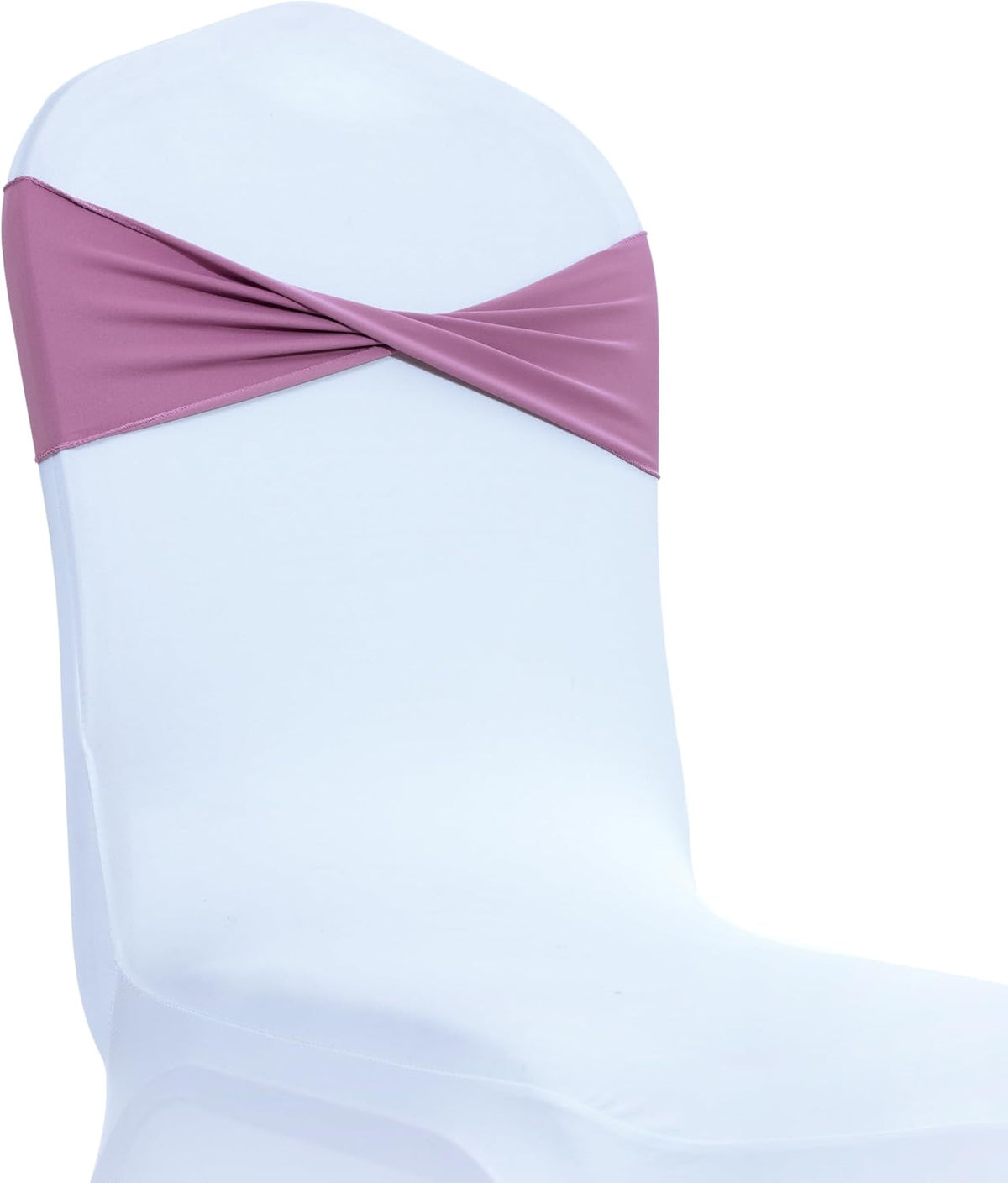 MDS Pack of 50 Spandex Chair Sashes Bows Elastic Stretch Dining Chair Bands Ties Without Slider