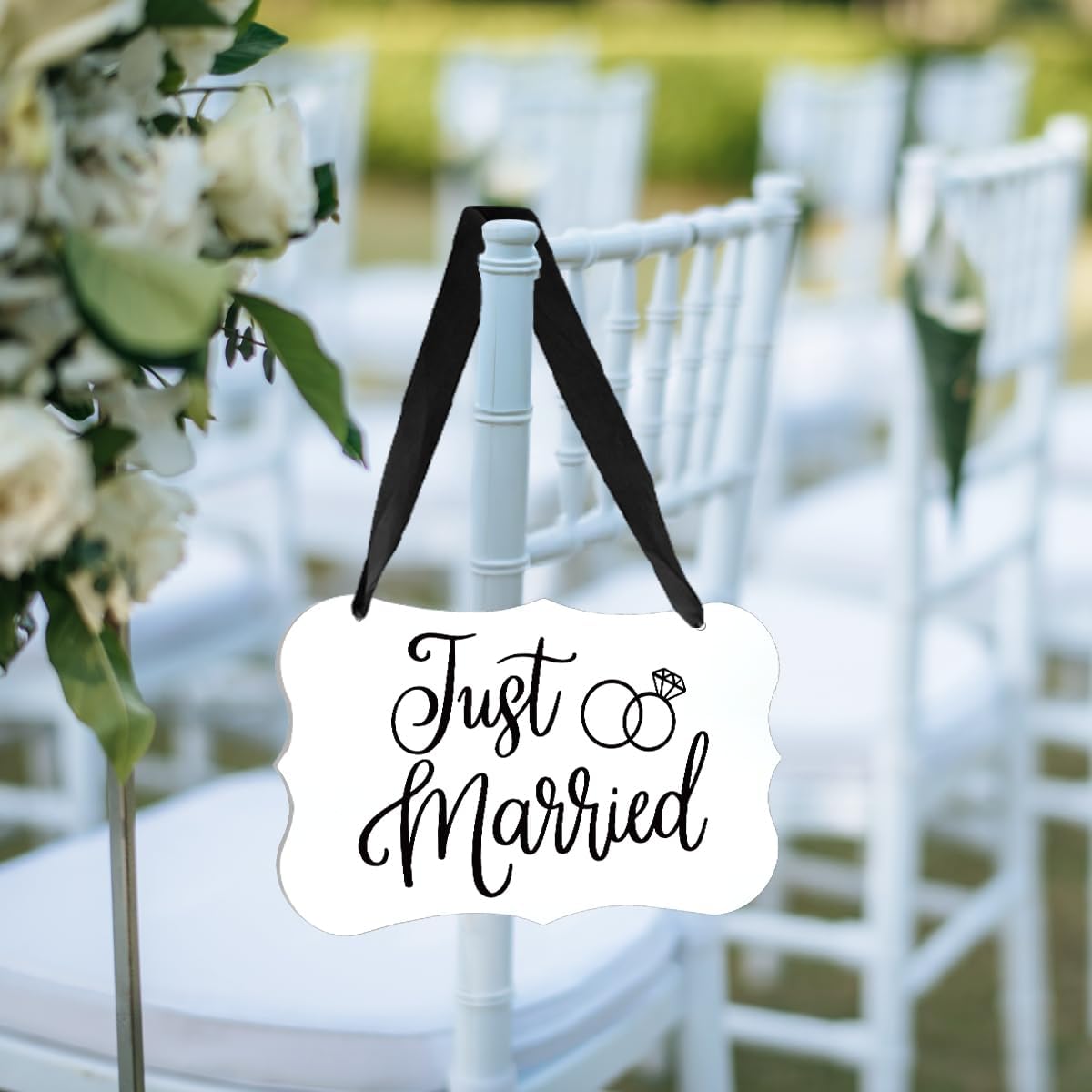 Acrylic Wedding Sign, Ring Bearer Sign, Just Married Decor, for Rustic Wedding Decor Hanging Signs