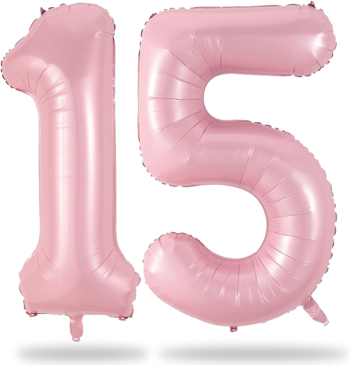 Number 15 Balloon Pastel Pink, Giant Number 1 & 5 Helium Foil Balloon for Girls 15th Birthday