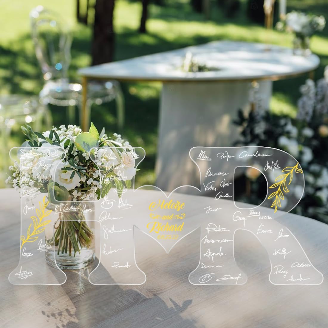 Personalized Wedding Guest Book Sign Custom Letter Name Date Rustic Wedding Guest Book Alternative