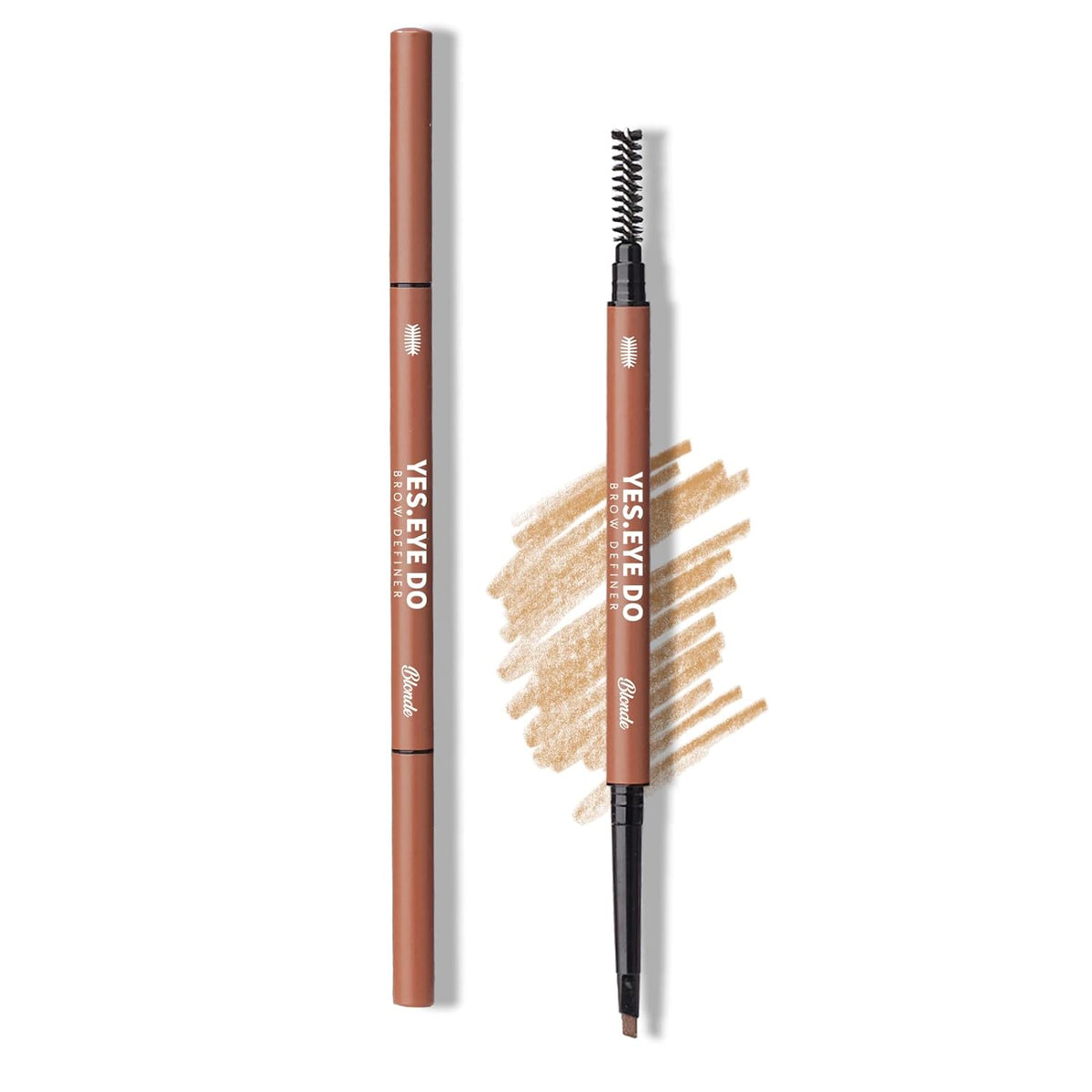 Blonde Eyebrow Pencil, Double Head Blonde Brow Pen with Brush, Auto Micro Eye Brow Makeup Pen for