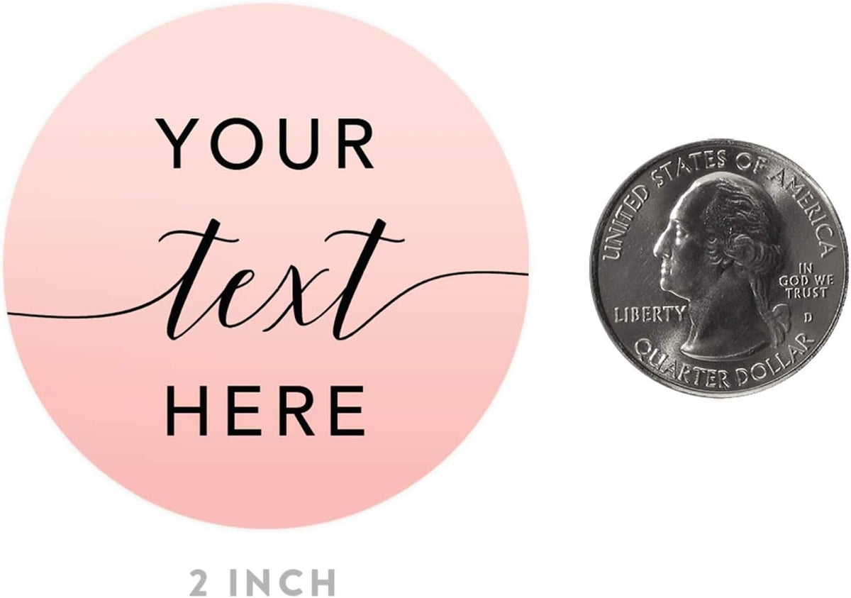 Andaz Press Personalized Blush Pink Rose Elegant Party Collection, Round Circle Label Stickers