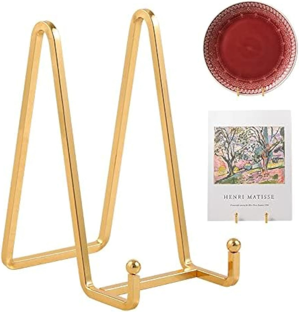 Plate Holder Easel Display Stand - 6 inch Metal Plate Stands for Display - Tabletop Picture Stand