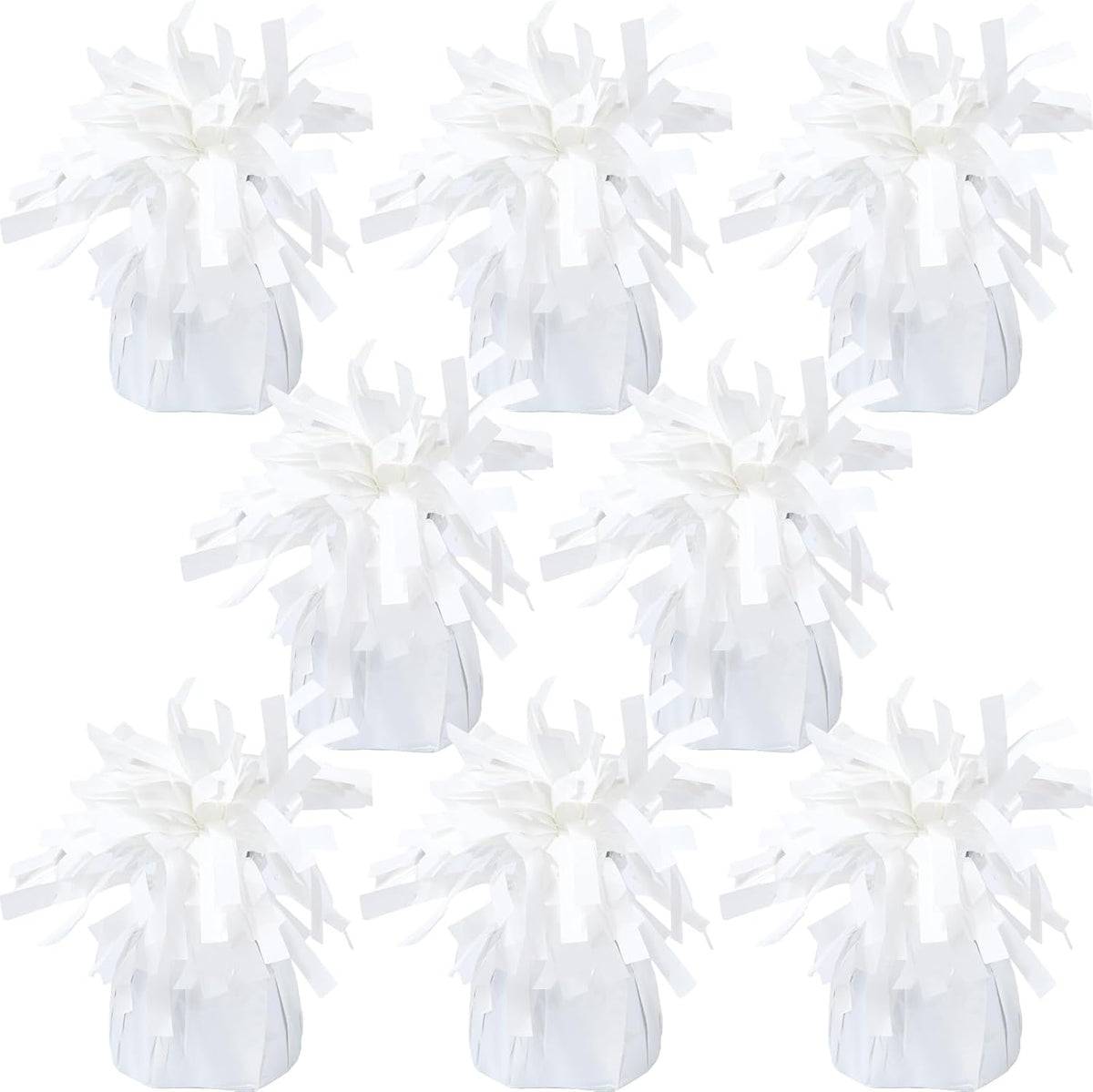 8 Pcs White Metallic Balloon Weights Holder Anchors Balloon Holder Weights for Helium Balloons