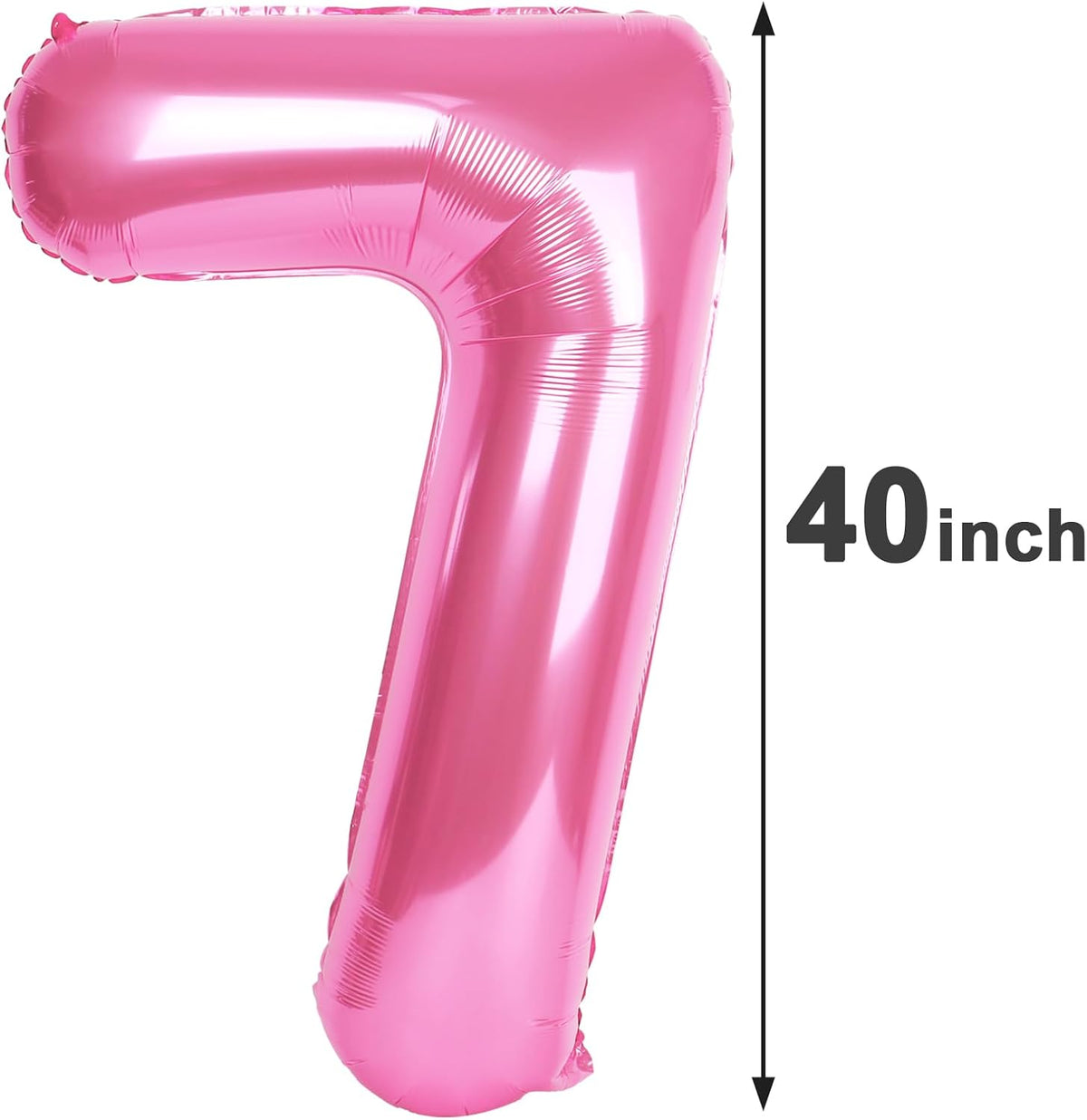 Pink Number 7 Birthday Balloon 40 Inch, Digital Balloons for 7 17 27 70 77 Party Celebration