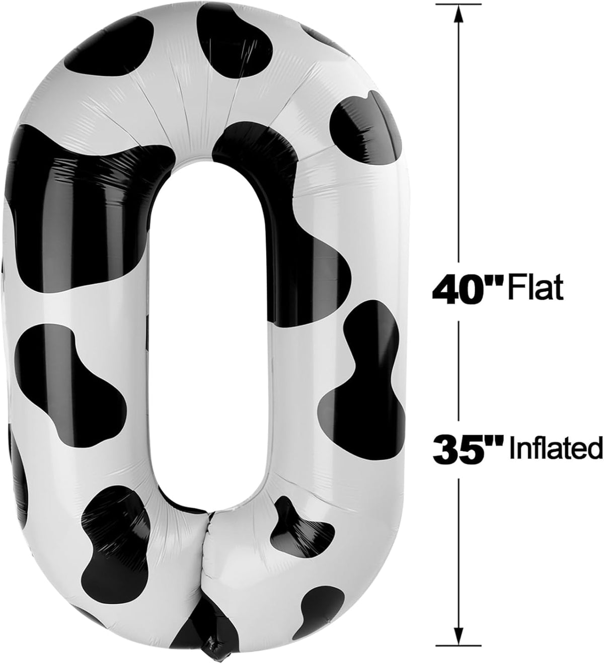 Cow Print 40 Inch 0 Number Balloons, 0 Decorations for 10 20 30 40 50 60 70 80 90 100Birthday, Foil