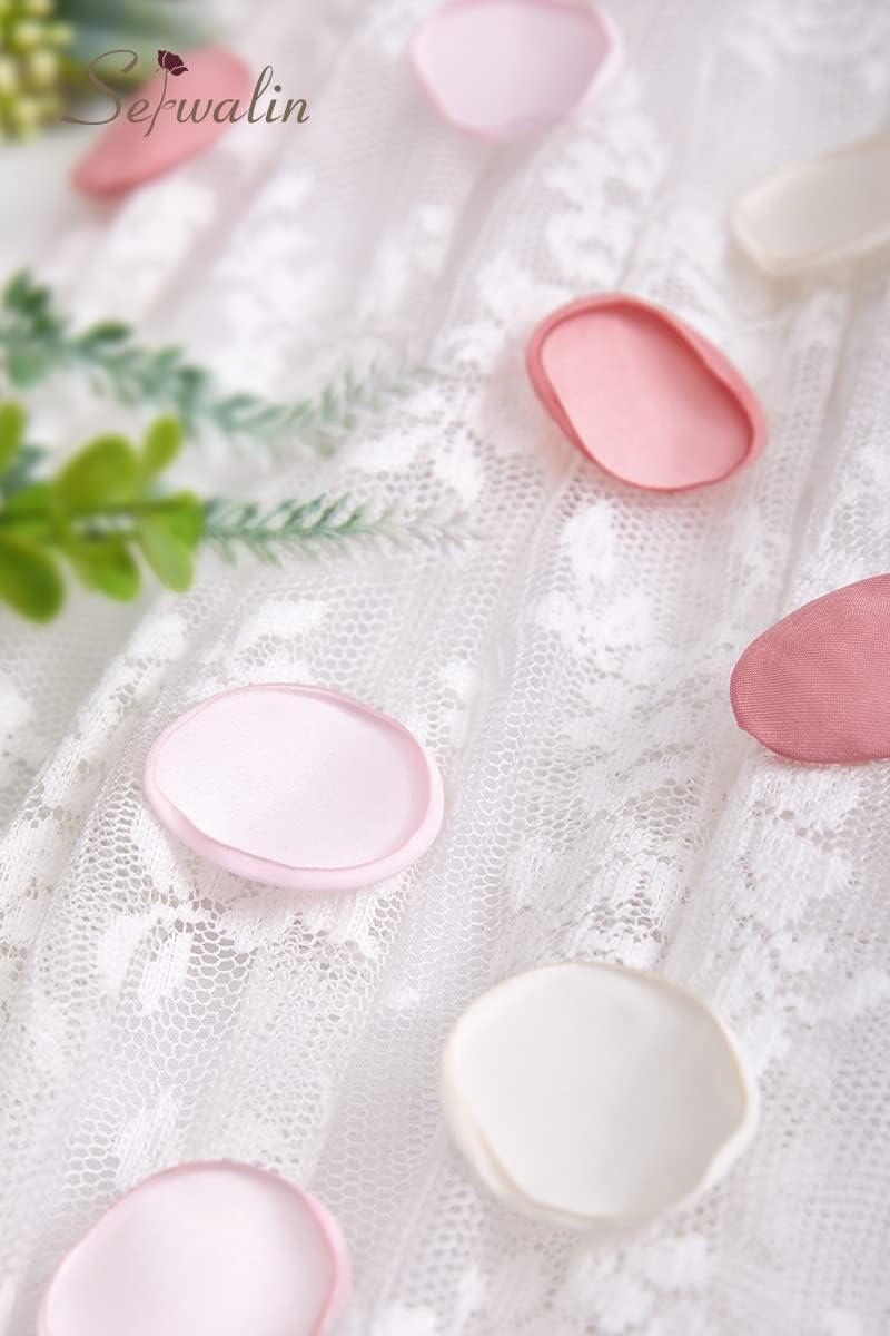 Serwalin 300Pcs Silk Rose Petals Flower Petals for Weddings Blush Pink Petals Fake Petals for