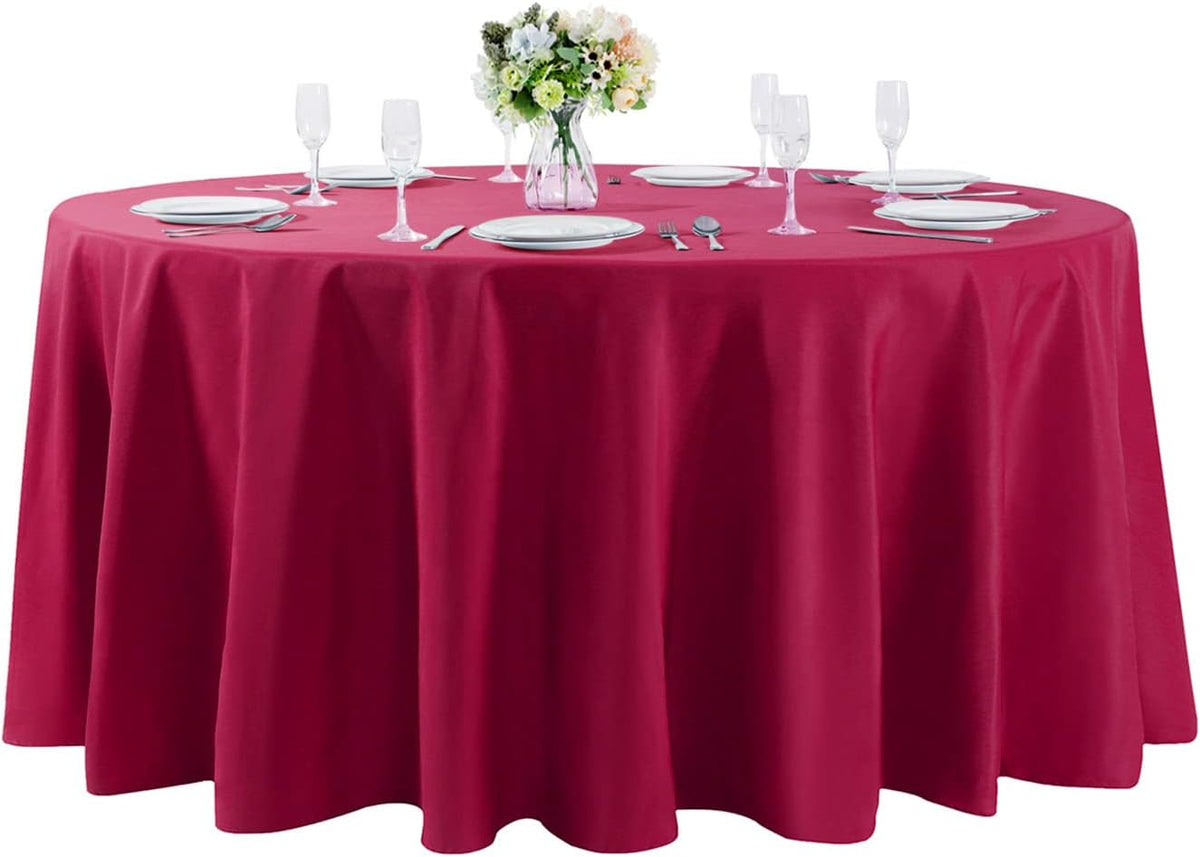 120 inch Round Tablecloth Washable Polyester Table Cloth Decorative Table Cover for Wedding Party