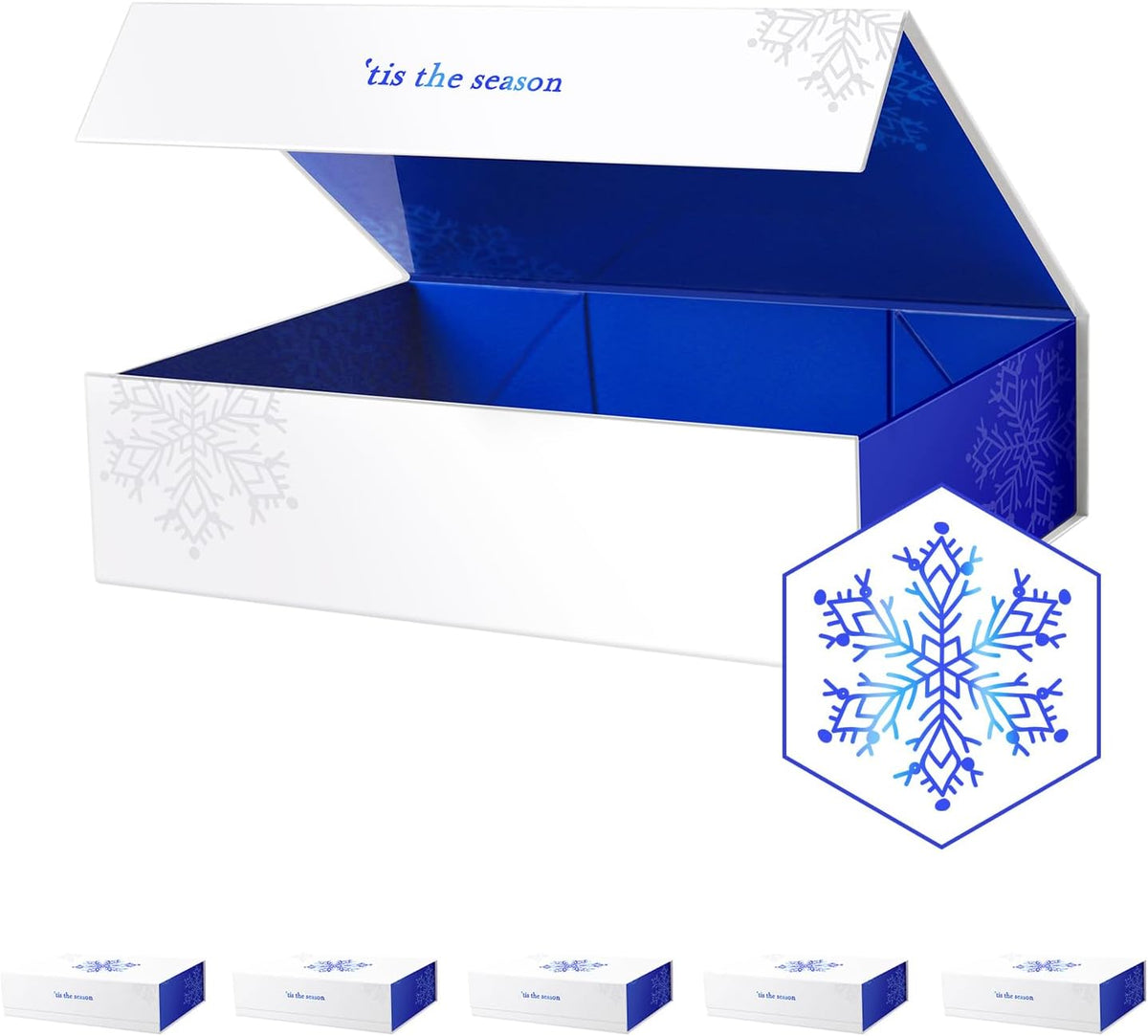 PACKHOME 6 Christmas Gift Boxes 13x9.7x3.4 Inches, Large Gift Boxes with Lids, Sturdy Shirt Boxes