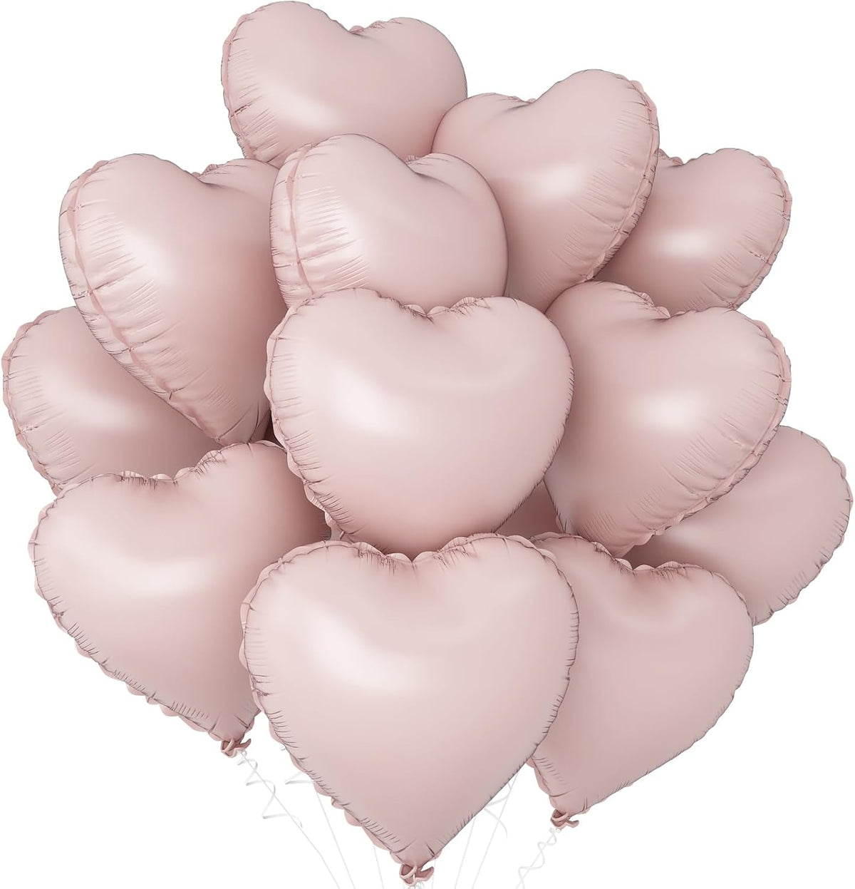 Baby Pink Heart Balloons,12Pcs Pink Heart Shaped Foil Balloons,18Inch Pastel Pink Helium Polyester