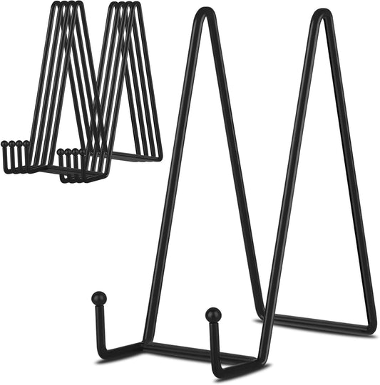 Decolore 8 Inch 5 Pack Black Metal Display Stands Plate Stand Plate Holder Display Stands for