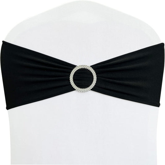 Spandex Chair Sashes Bands 30PCS Stretch Chair Ties Bows with Buckle Slider for Wedding Party