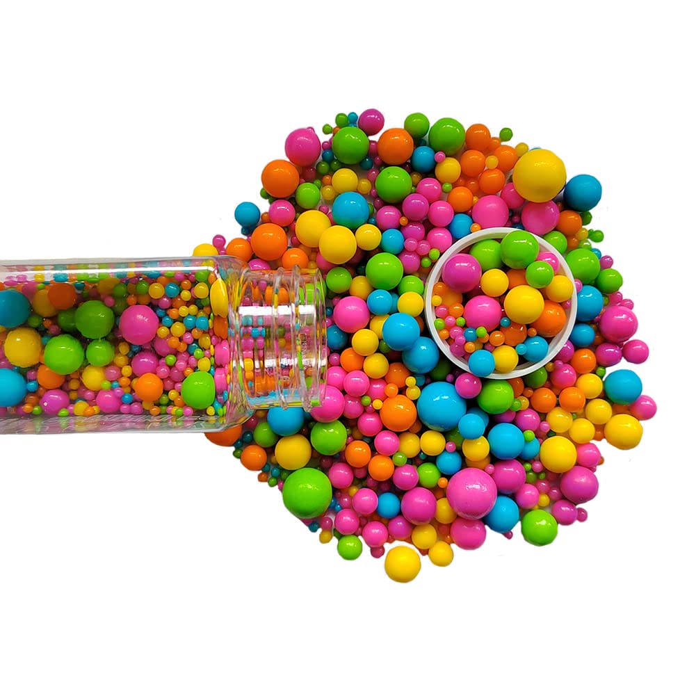 Edible Rainbow Sugar Pearls Candy Sprinkles 120G/ 4.23Ounce Baking Cake Sprinkles Cupcake and Cake