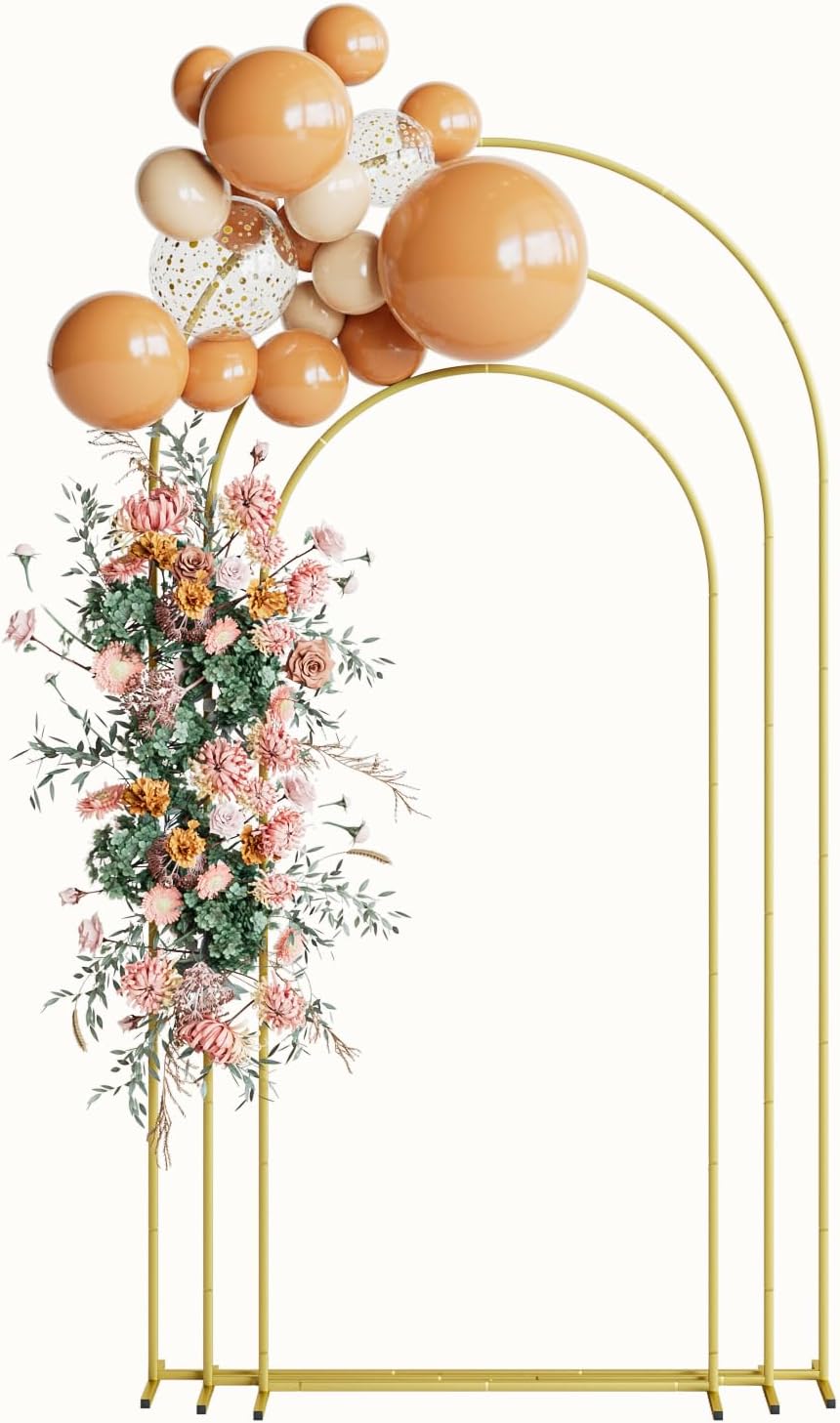 Wedding Arch Set of 3, Gold Metal Arch Backdrop Stand, Balloon Arch Stand Wedding Frame for