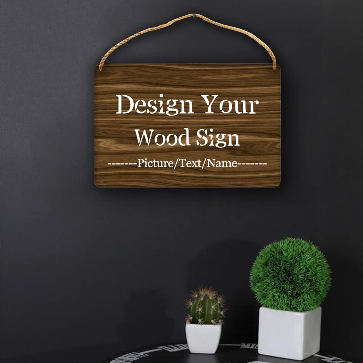 Personalized Wood Board Hanging Door Sign, Custom Welcome Sign Add Your Design, Customized Wall