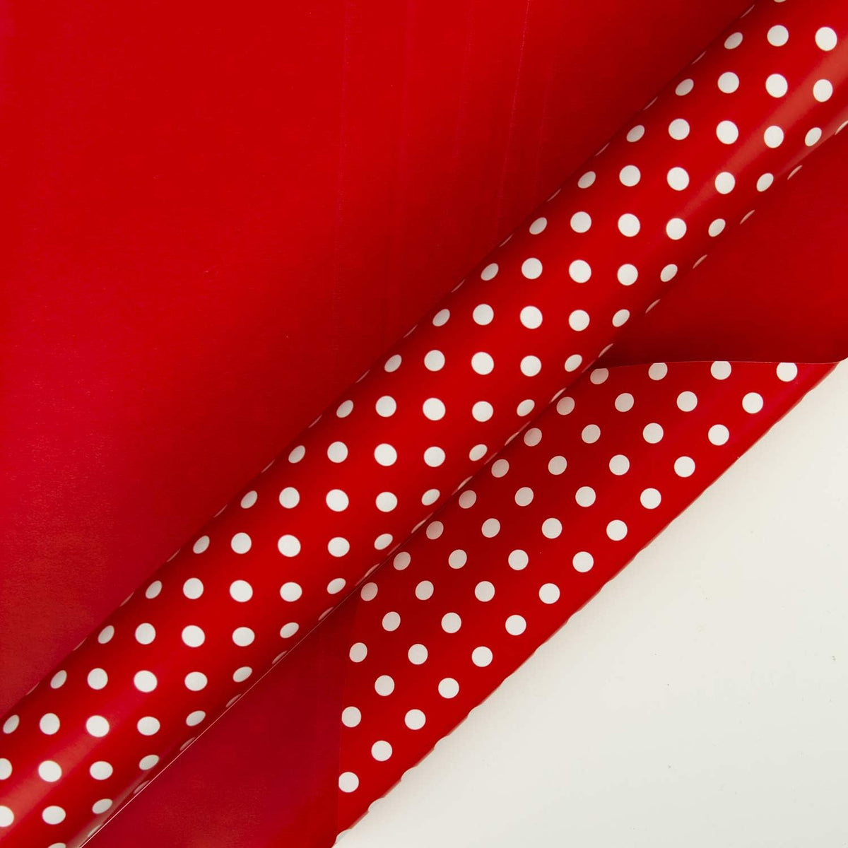 WRAPAHOLIC Reversible Wrapping Paper - Mini Roll - 17 Inch X 33 Feet - Red and Polka Dot Design for
