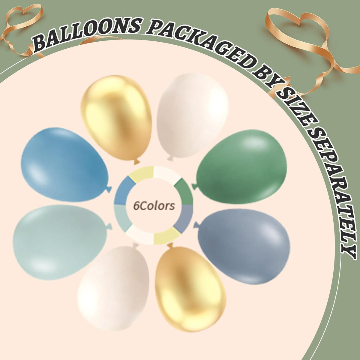 412Pcs Dusty Blue Green Balloon Garland Arch Kit,Haze Fog Blue Ash Mist Sage Green Sand White Gold