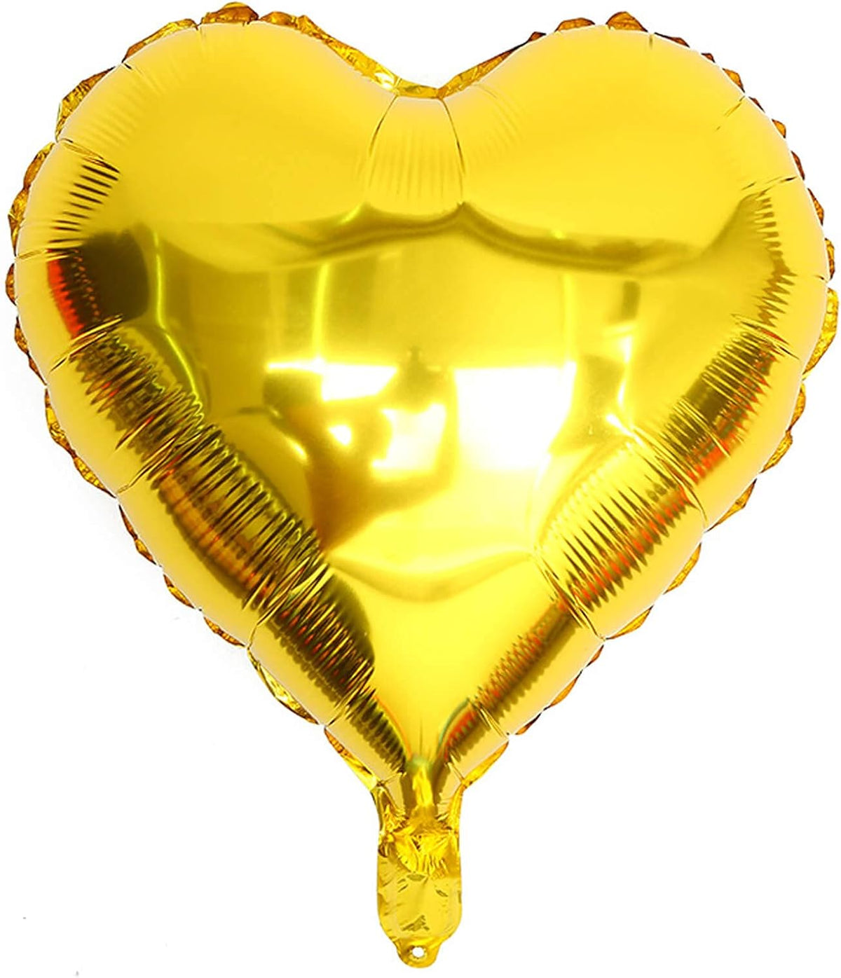 10Pcs Gold Foil Heart Shaped Balloons 18 Inch Mylar for Baby Shower, Wedding, Valentine Decorations
