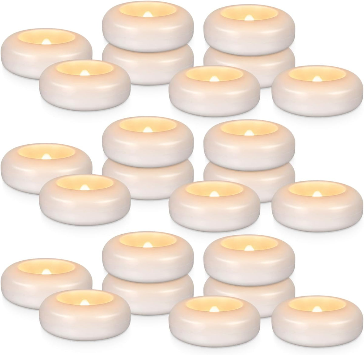 24 Pack 3”Floating Candles Water-Activated Flameless LED Candle, 120 Hour White Battery Operate