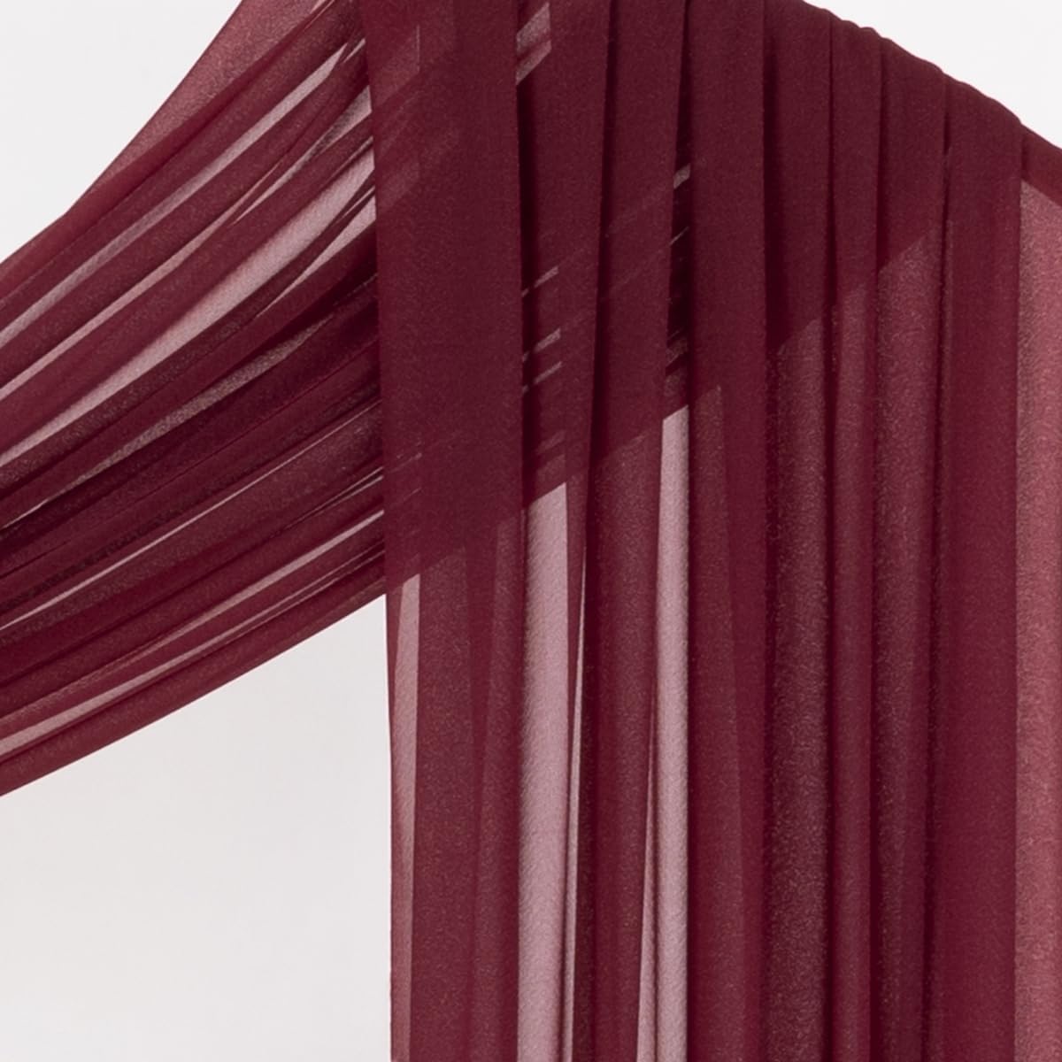 Socomi Wedding Arch Draping Fabric 29" x 20Ft 4 Panels Burgundy Sheer Outdoor Curtain Drapes Extra