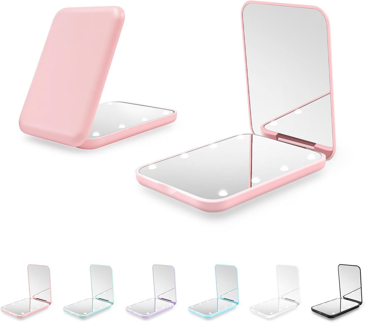 Compact Mirror, 1X/3X Magnification LED Pocket Mirror with Nternal BIattery, Mini Mirror for Purse