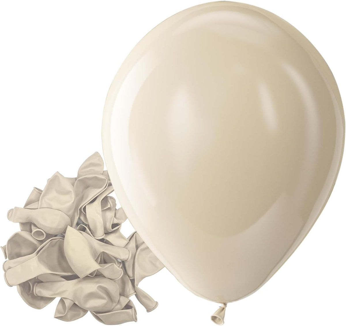 Bezente White Sand Latex Party Balloons - 150 Pack 5 inch Matte Sand White Helium Balloons for
