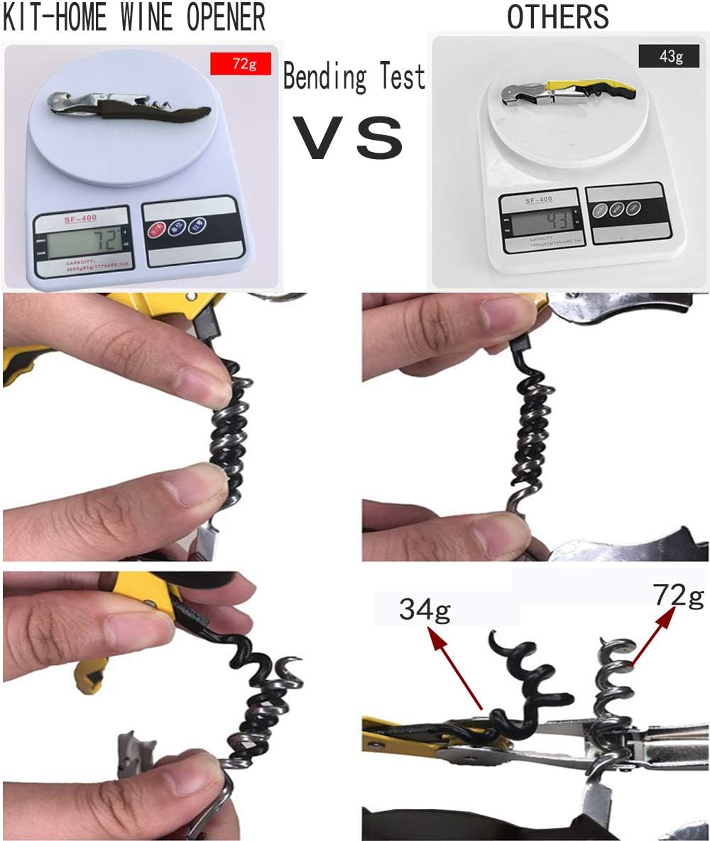 Professional Waiter Corkscrew Wine Openers Set, Heavy Duty Stainless Steel Hinges Wine Key for